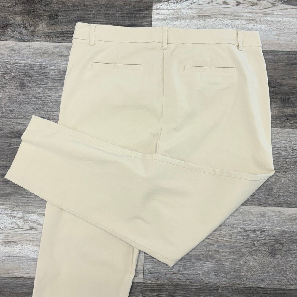 J Jill Wearever Collection Cream Womens 14 Refined Twill Woven Trousers‎ Pants